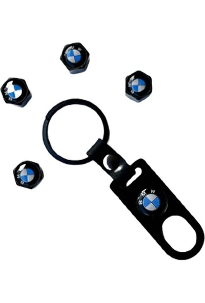 Araba Alışveriş Bmw Oto Aksesuar Tuning Metal Sibop Kapağı ve Anahtarlık Seti