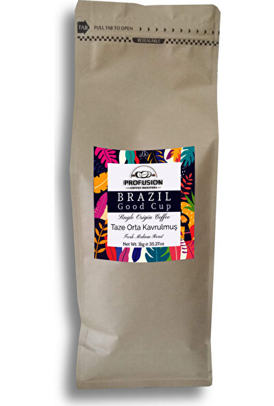 Profusion Coffee Taze Kavrulmuş Brazil (Brezilya) Good Cup Jaguar Kahve 1 kg Çekirdek (Öğütülmemiş)