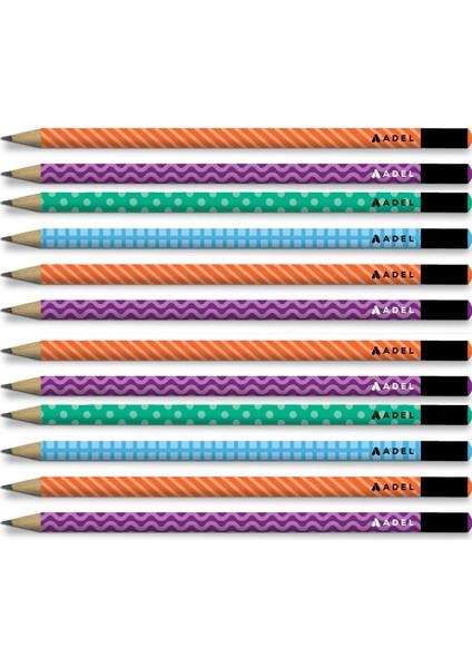 Pattern Yuvarlak Kurşun Kalem 2b 72'li