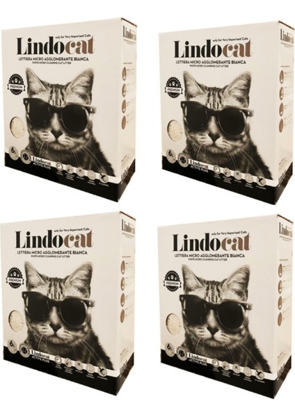 Lindo Cat Aktif Karbonlu Topaklaşan Kedi Kumu 6 L x 4 Adet