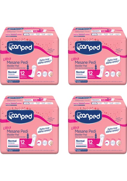 4'lü Ultra Mesane Pedi Normal Orta Beden (Ultra Bladder Pad Moderate Medium)