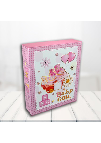 Bebek Fotoğraf Albümü 80 Resimlik Kutulu, ABC Modeli - Pembe