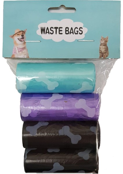 Köpek Dışkı Toplama Çöp Torba Poşeti 4 Rulo - 6 cm