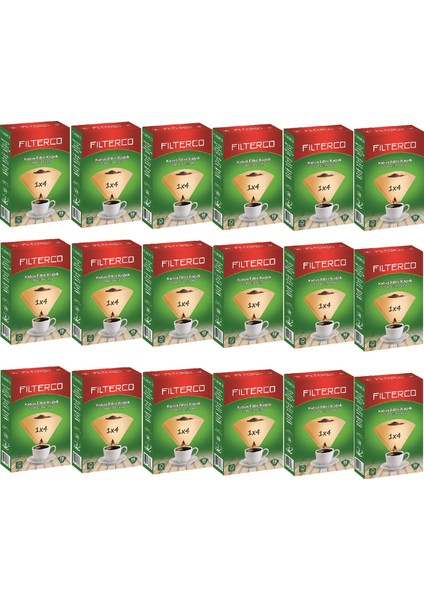 Kahve Filtre Kağıdı 1x4 80'li 18 Paket