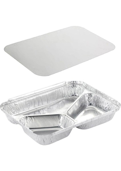 3 Gözlü Alüminyum Kap ve Kapak Seti 100lü