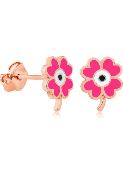 ​gümüş Fosforlu Pembe Yonca Küpe