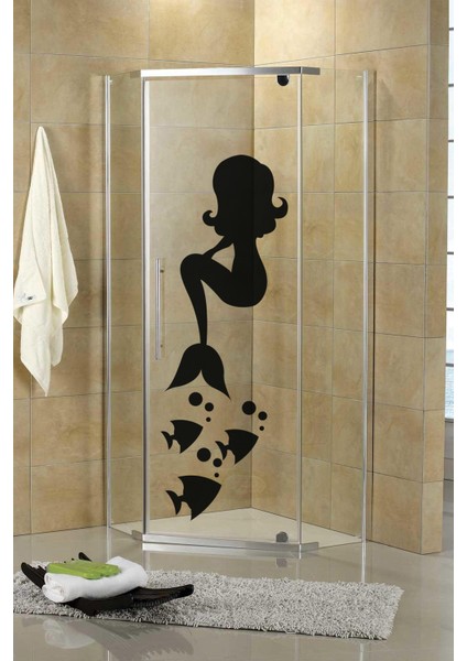 Deniz Kızı ve Balıklar Duşakabin ve Banyo Sticker