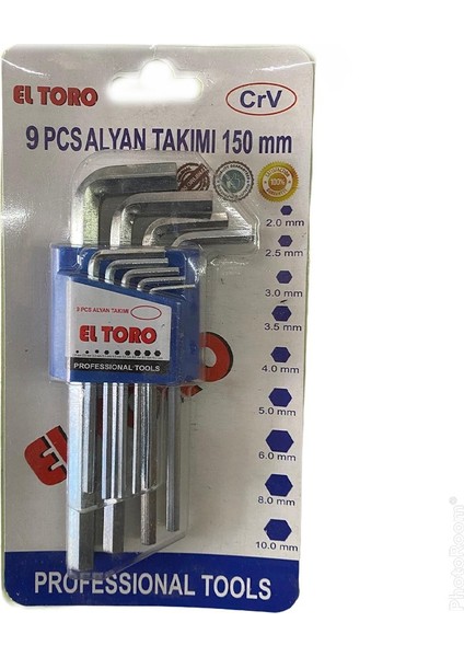 Mutlu Nalbur El Toro 9 Pcs Alyan Takımı 150 mm