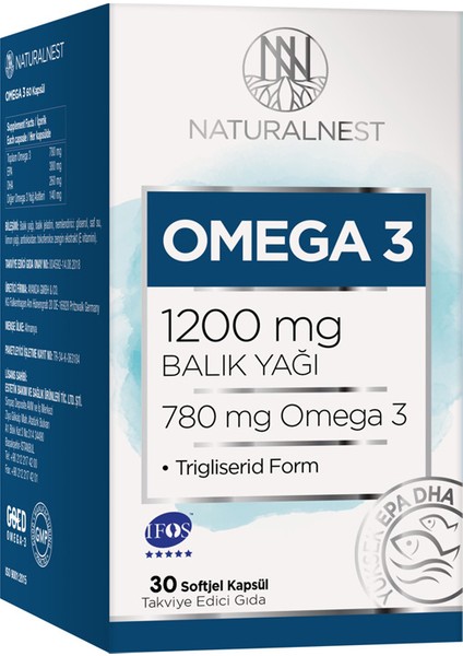 Omega 3 1200 Mg Balık Yağı 30 Kapsül