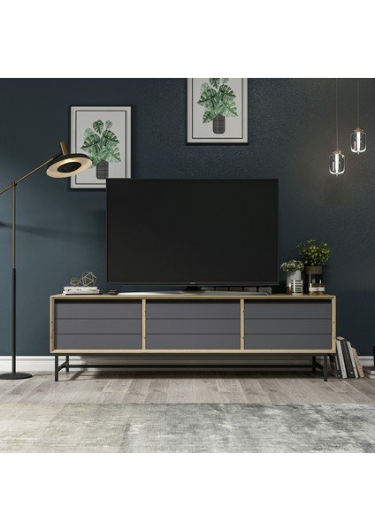 Lery Tv Ünitesi Sof - Artisan/mat Siyah/antrasit