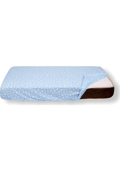 Mavi Yıldızlı Bebek ve Çocuk Lastikli Çarşaf 70X110