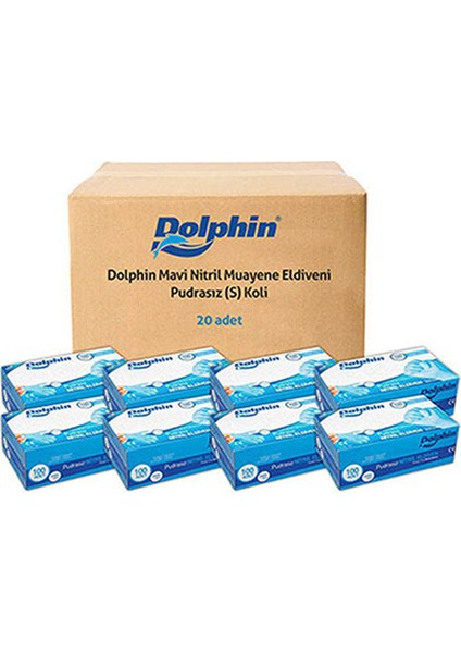 Mavi Nitril Eldiven Pudrasız S 20 Pk x 100 Adet Koli