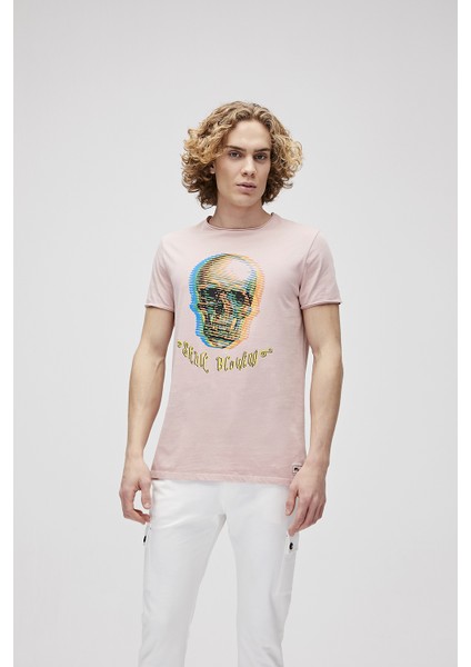 Erkek PUDRA PEMBE T-Shirt