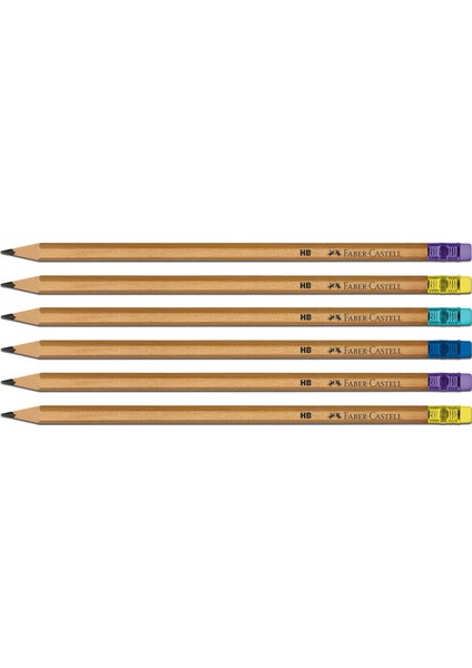 Naturel Silgili Kurşun Kalem 6'lı