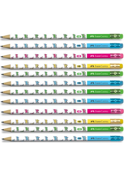 Crown Silgili Yuvarlak Kurşun Kalem 12'li