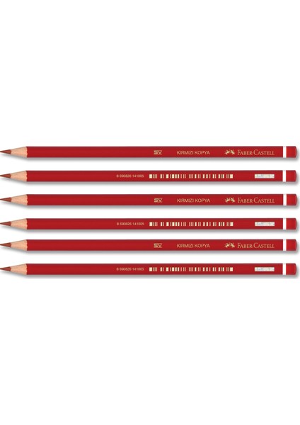 Kırmızı Renkli Kurşun Kalem 1410 6'lı