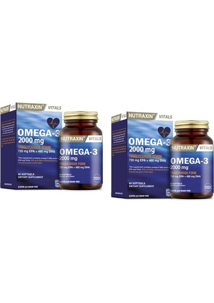 Omega 3 2000 Mg 60 Tablet x 2 Adet