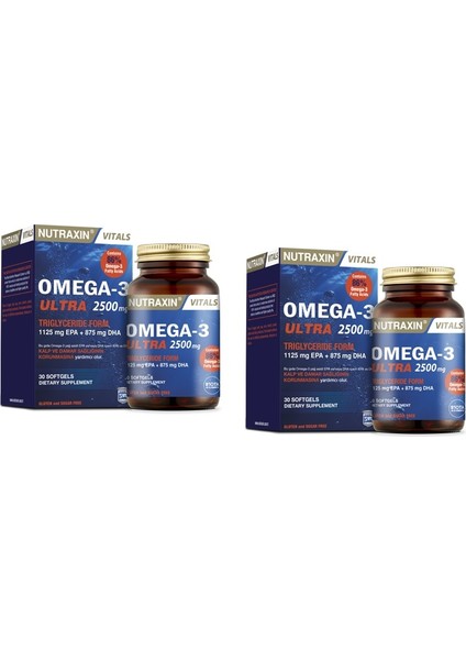 Omega 3 Ultra 2500 Mg 30 Softjel x 2 Adet