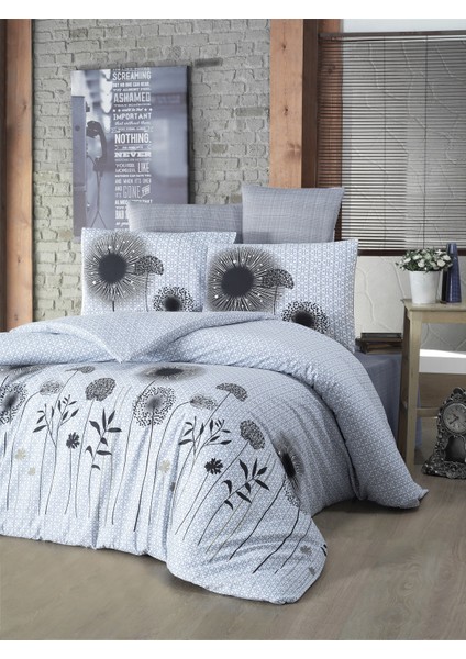 Çift Kişilik Polycotton Nevresim Takımı (White Black)