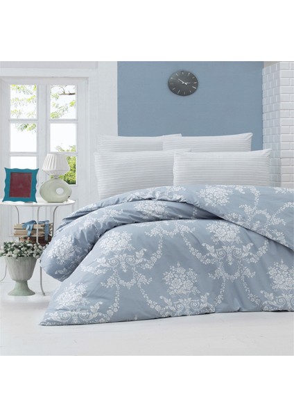 Çift Kişilik Ranforce Nevresim Takımı (Gloria Blue)