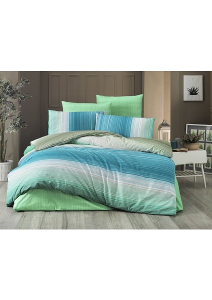 Tek Kişilik Polycotton Nevresim Takımı (Rainbow Yeşil)