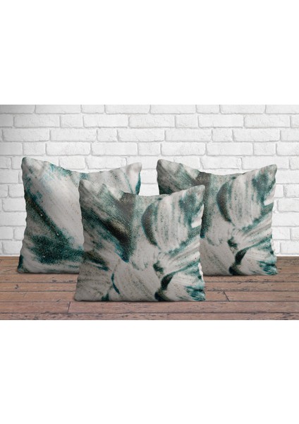 Mavi Döngü Görünümlü Üçlü Yastık Kılıfı Seti