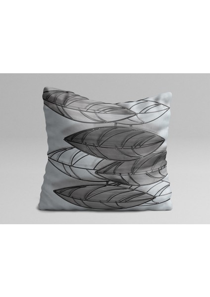 Karakalem Yaprak Çizimli Üçlü Yastık Kılıfı Seti modelleri