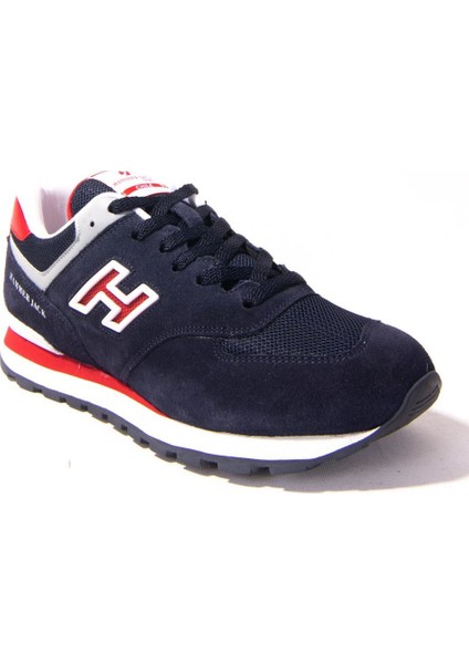 10219253 Lacivert Kırmızı Günlük Erkek Deri Spor Ayakkabı
