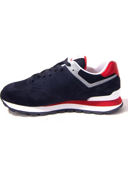 10219253 Lacivert Kırmızı Günlük Erkek Deri Spor Ayakkabı modelleri