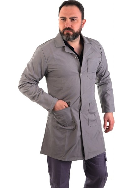 Eser - Bay Alpaka Önlük Çıtçıtlı - Gri Xxxl