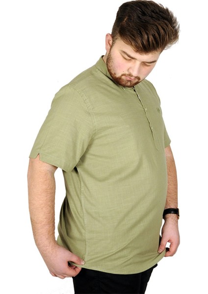 Buyuk Beden Erkek Kısa Kol Hakim Yaka 20387 Yeşil fiyatları