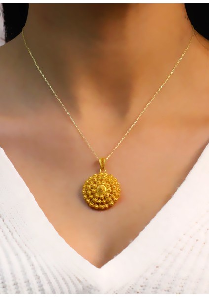 Bereket Model Altın Kaplama Telkari Gümüş Kolye fiyatları