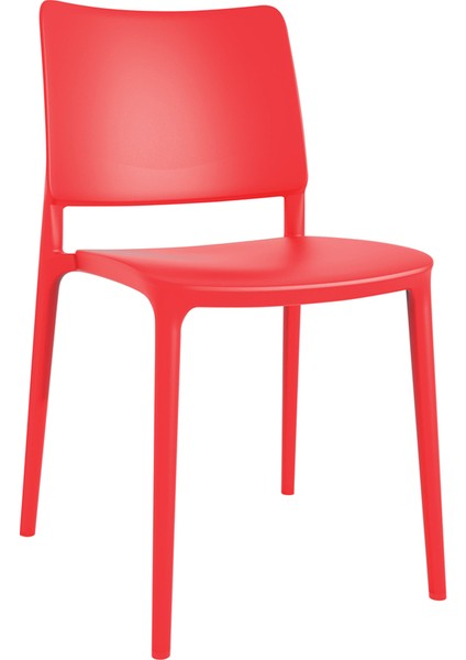 Joy Sandalye Kırmızı - Mutfak Sandalyesi - Kolçaksız