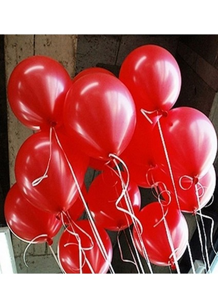 Kırmızı Metalik Balon 10 Adet