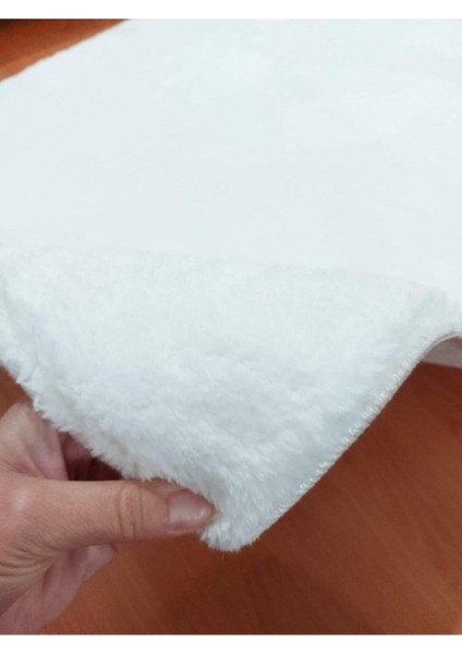 Post Peluş Beyaz Kaymaz Taban Halı - Yolluk Özel Ölçü Kesme modelleri