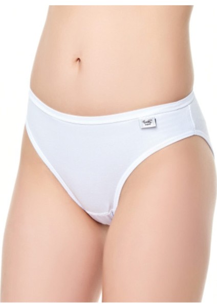 Kadın Beyaz 6'lı Paket Elastan Külot 0715-