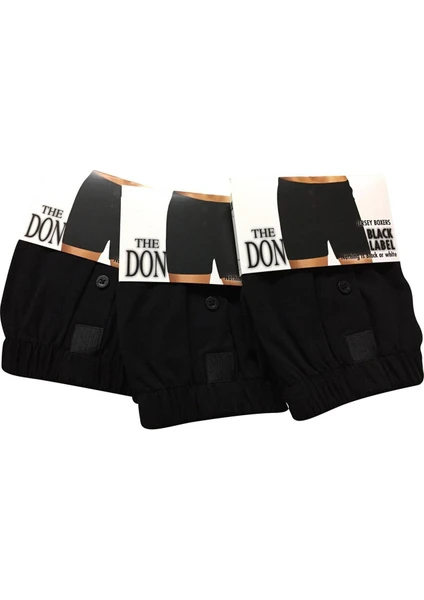 The Don Siyah Renk 3'lü Jersey Penye Boxer