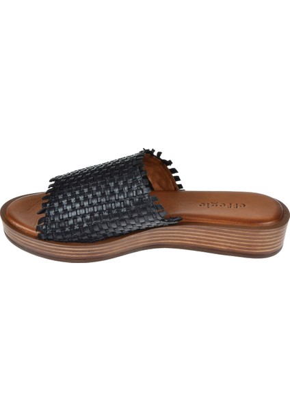 Hakiki Deri El Örgüsü Kadın Terlik 170-209 SİYAH modelleri