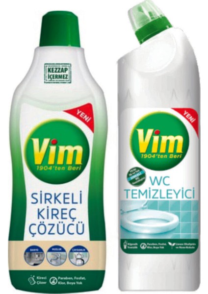 Sirkeli Wc Temizleyici ve Kireç Çözücü 1000 ml x 2 'li