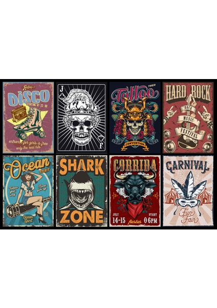 Hardrock Eskitilmiş Görünümlü Poster 25 x 35 cm
