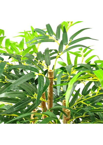 Yapay Bambu Ağacı Ekstra Doğal Görünüm Siyah Saksılı 6 Dallı 150CM