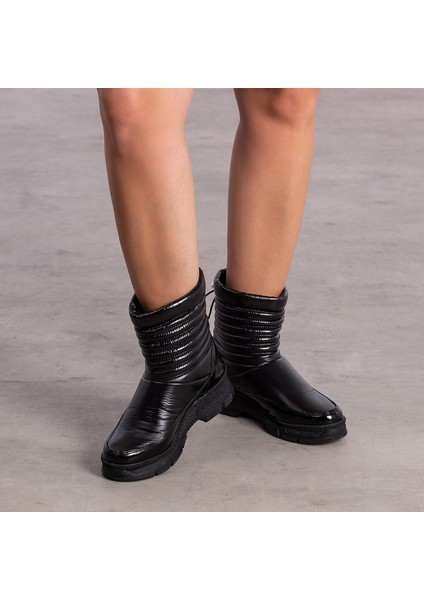 Marco Bellini- 25 Siyah Parlak Kapitone Aksesuar Detaylı Tokalı Sneaker Kadın Bot indirimleri