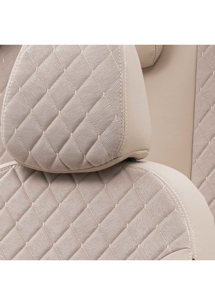 Toyota Verso 2015-Sonrası 5 2 (7 Kişi) Özel Üretim Koltuk Kılıfı Madrid Design Tay Tüyü Bej indirimleri