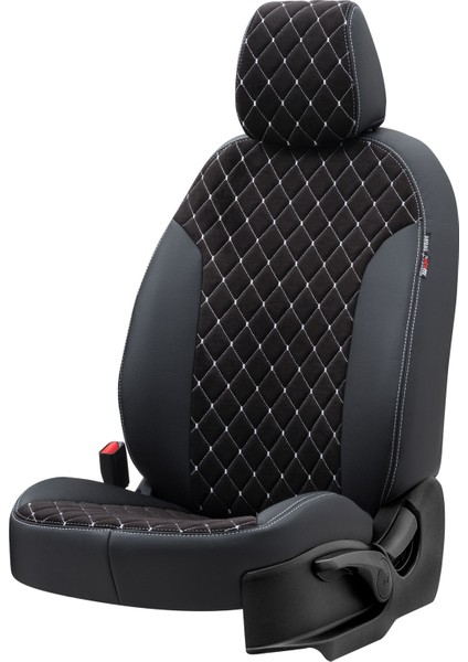 Store Volkswagen Transporter T-5 2004-2015 8+1 (9 Kişi) Özel Üretim Koltuk Kılıfı Madrid Design Tay Tüyü Siyah - Beyaz