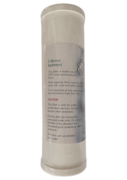 Su Arıtma Kapaklı Sediment 10" 5 Mikron