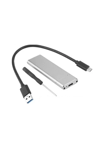 4357 M.2 Sata SSD Ngff To Type C USB 3.0 B-Key Mini Çevirici Adaptör Harici Harddisk Kutusu