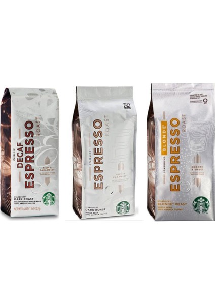 Espresso Roast Set 3'lü - 250 gr Çekirdek Kahve 3 Paket