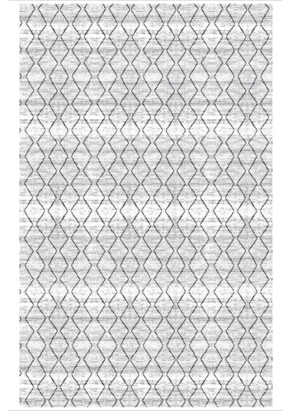 Otantik Kaymaztabanlı Yıkanabilir Halı Kilim Yolluk Dijital Baskı Gri Krem Kahve