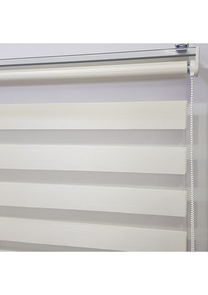 Asyhome Beyaz Bambu Zebra Perde Etek Dilimli