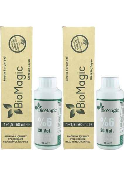 Organik Amonyaksız Saç Boyası Buzlu Çikolata-66.21+Oksidan (2 Adet)